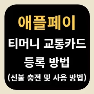 애플페이 티머니 교통카드 등록 방법(선불 충전 및 사용 방법)
