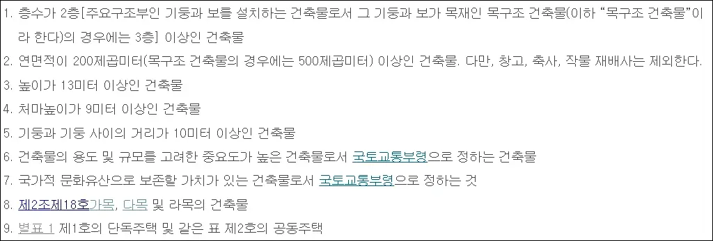 건축법 시행령 제32조 제2항: 내진설계 의무화 대상
