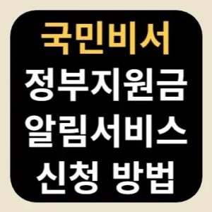 국민비서 정부지원금 알림서비스 신청 방법