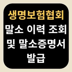 생명보험협회 말소 이력 조회 및 말소증명서 발급
