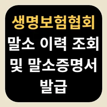 생명보험협회 말소 이력 조회 및 말소증명서 발급