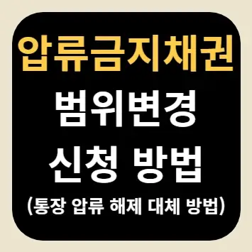 압류금지채권 범위변경 신청 방법(통장 압류 해제 대체 방법)
