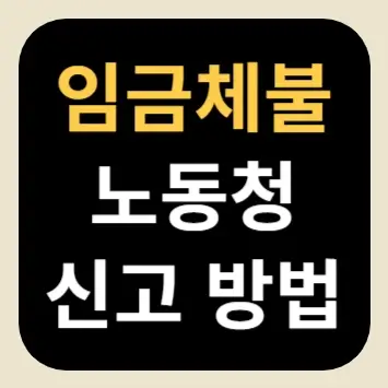 임금체불 노동청 신고 방법