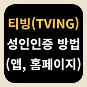 티빙 성인인증 방법(앱, 홈페이지)