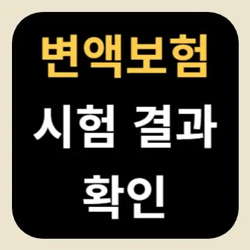 변액보험 시험 결과 확인