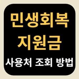민생회복지원금 사용처 조회 방법