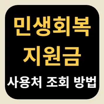 민생회복지원금 사용처 조회 방법