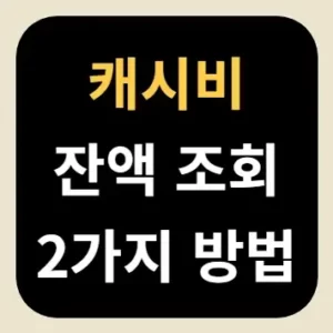 캐시비 잔액 조회 2가지 방법