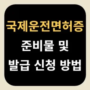 국제운전면허증 준비물 및 발급 신청 방법