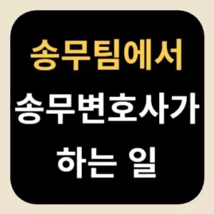 송무팀에서 송무변호사가 하는 일