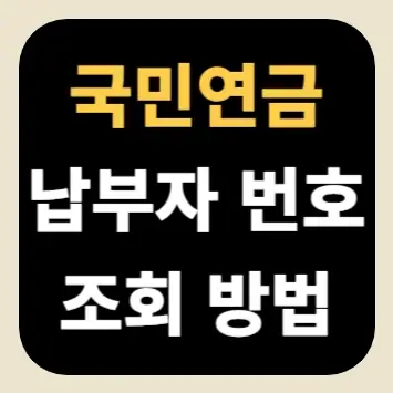 국민연금 납부자 번호 조회 방법
