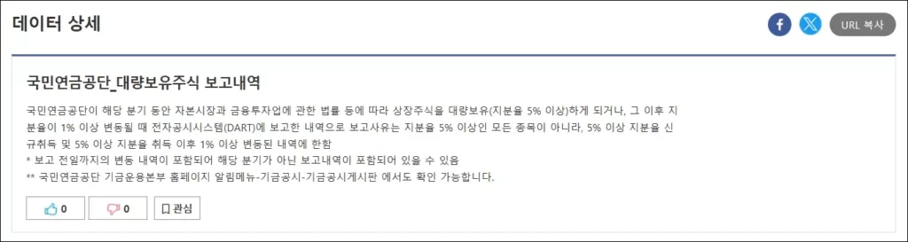 공공데이터포털 대량보유주식 보고내역