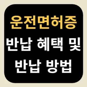 운전면허증 반납 혜택 및 반납 방법