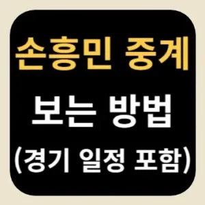 손흥민 중계 보는 방법(경기 일정 포함)