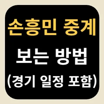 손흥민 중계 보는 방법(경기 일정 포함)