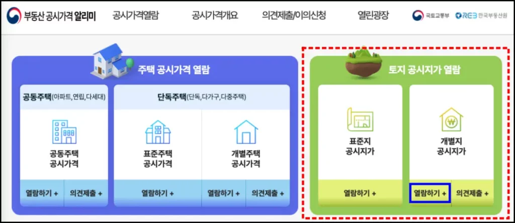 공시지가 조회 방법 공시지가 조회 방법 1