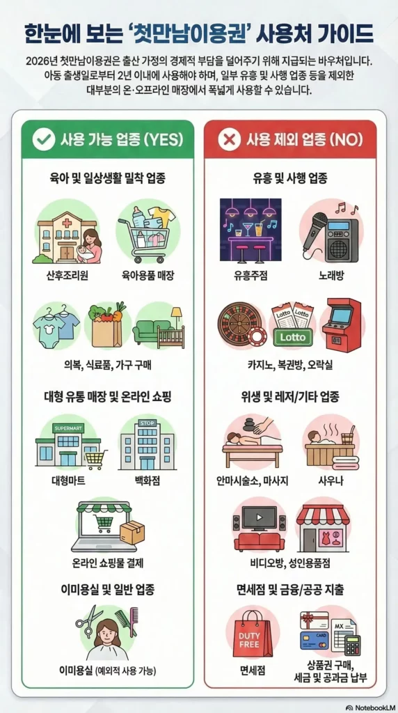 첫만남이용권 사용처 및 사용 방법 첫만남이용권 사용처