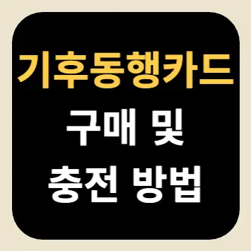 기후동행카드 구매 및 충전 방법 기후동행카드 구매 및 충전 방법