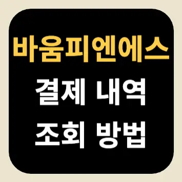 바움피엔에스 결제 내역 조회 방법 바움피엔에스 결제 내역 조회 방법