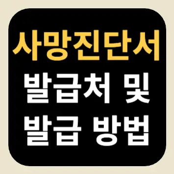 사망진단서 발급처 및 발급 방법 사망진단서 발급처 및 발급 방법