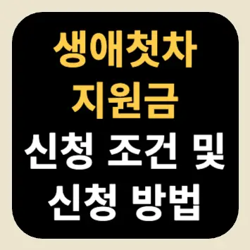 생애첫차지원금 신청 조건 및 신청 방법 생애첫차지원금 신청 조건 및 신청 방법