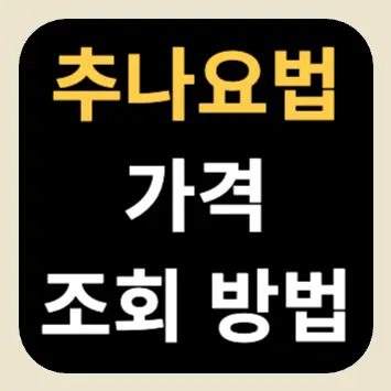 추나요법 가격 조회 방법 추나요법 가격 조회 방법