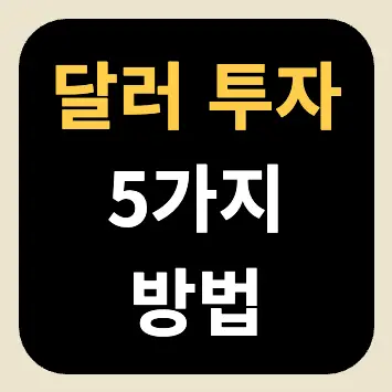 달러 투자 5가지 방법 달러 투자 5가지 방법