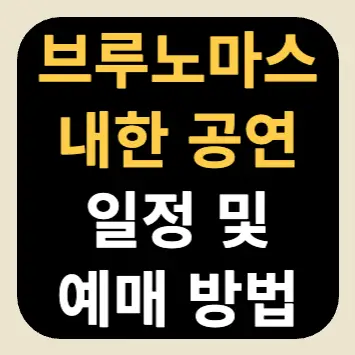 브루노마스 내한 공연 일정 및 예매 방법 브루노마스 내한 공연 일정 및 예매 방법