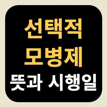 선택적 모병제 뜻과 시행일 선택적 모병제 뜻과 시행일